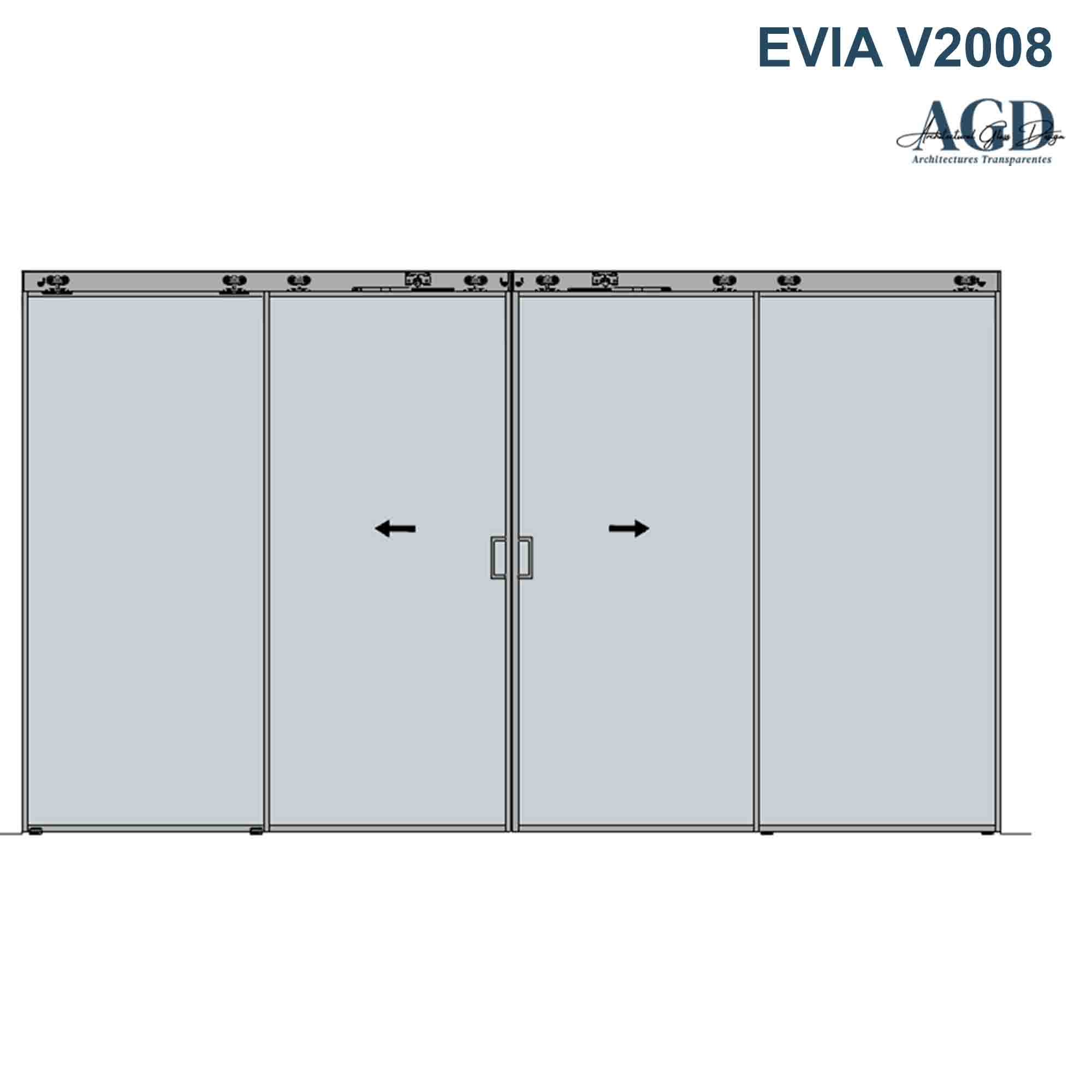 Porte en verre coulissante EVIA V2008